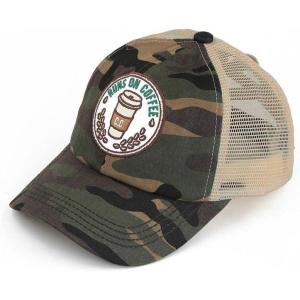 imageCC Ponycap Messy High Bun Ponytail Adjustable Mesh Trucker Baseball Cap HatCriss Cross Patch Coffee  Olive Camo