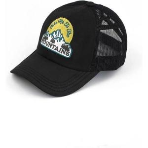 imageCC Ponycap Messy High Bun Ponytail Adjustable Mesh Trucker Baseball Cap HatCriss Cross Patch Mountain  Black