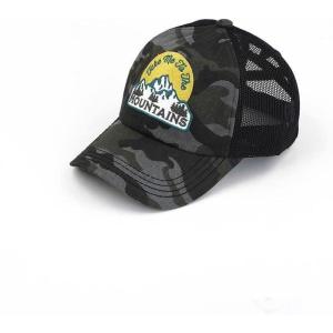 imageCC Ponycap Messy High Bun Ponytail Adjustable Mesh Trucker Baseball Cap HatCriss Cross Patch Mountain  Black Camo