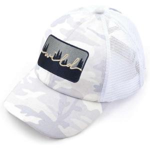 imageCC Ponycap Messy High Bun Ponytail Adjustable Mesh Trucker Baseball Cap HatCriss Cross Patch Wild  White Camo