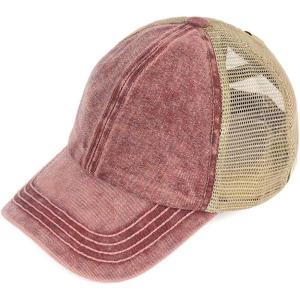 imageCC Ponycap Messy High Bun Ponytail Adjustable Mesh Trucker Baseball Cap HatDenimberry