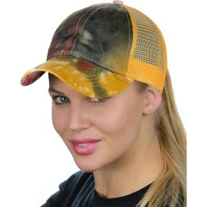 imageCC Ponycap Messy High Bun Ponytail Adjustable Mesh Trucker Baseball Cap HatDye Mustard
