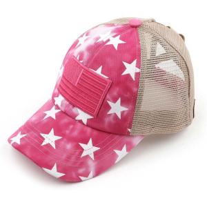 imageCC Ponycap Messy High Bun Ponytail Adjustable Mesh Trucker Baseball Cap HatHot Pink