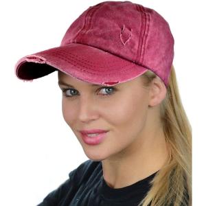 imageCC Ponycap Messy High Bun Ponytail Adjustable Mesh Trucker Baseball Cap HatLadder Berry