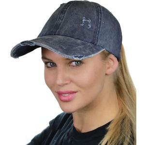 imageCC Ponycap Messy High Bun Ponytail Adjustable Mesh Trucker Baseball Cap HatLadder Navy