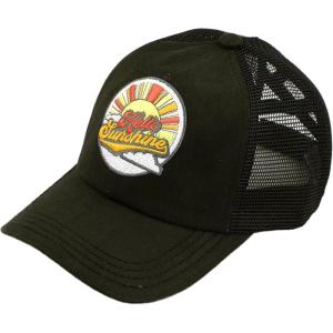 imageCC Ponycap Messy High Bun Ponytail Adjustable Mesh Trucker Baseball Cap HatPatch Hello Sunshine Black