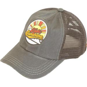 imageCC Ponycap Messy High Bun Ponytail Adjustable Mesh Trucker Baseball Cap HatPatch Hello Sunshine Grey