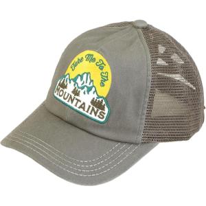 imageCC Ponycap Messy High Bun Ponytail Adjustable Mesh Trucker Baseball Cap HatPatch Take Me to the Mountains Grey