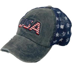 imageCC Ponycap Messy High Bun Ponytail Adjustable Mesh Trucker Baseball Cap HatPatch Usa