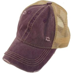 imageCC Ponycap Messy High Bun Ponytail Adjustable Mesh Trucker Baseball Cap HatViolet