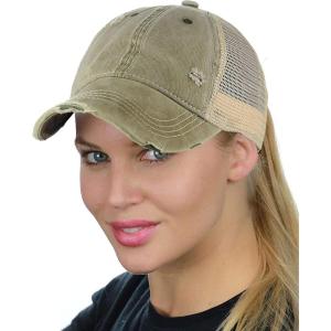 imageCC Ponycap Messy High Bun Ponytail Adjustable Mesh Trucker Baseball Cap HatWashed Olive