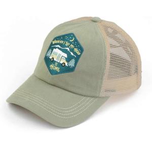 imageCC Ponycap Messy High Bun Ponytail Adjustable Mesh Trucker Baseball Cap HatWhere I Lay My Head is Home  Olive