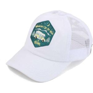imageCC Ponycap Messy High Bun Ponytail Adjustable Mesh Trucker Baseball Cap HatWhere I Lay My Head is Home  White