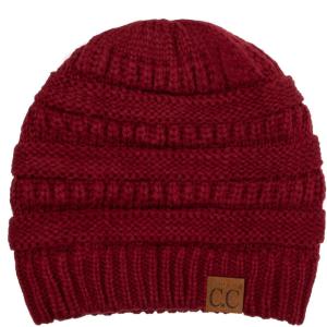 imageCC Trendy Warm Chunky Soft Stretch Cable Knit Beanie Burgundy