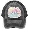 Criss Cross Patch Aloha Beaches  Black