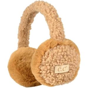 imageCC Kids Cable Knit And Faux Fur Sherpa EarmuffsSherpa  Camel