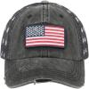 imageCC Womens CrissCross Ponytail Baseball Cap  Embroidered Cotton Front American Flag Mesh Back Adjustable VelcroFlagblack