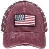 imageCC Womens CrissCross Ponytail Baseball Cap  Embroidered Cotton Front American Flag Mesh Back Adjustable VelcroFlagburgundy