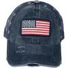 imageCC Womens CrissCross Ponytail Baseball Cap  Embroidered Cotton Front American Flag Mesh Back Adjustable VelcroFlagnavy