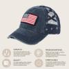imageCC Womens CrissCross Ponytail Baseball Cap  Embroidered Cotton Front American Flag Mesh Back Adjustable VelcroFlagnavy