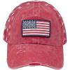 imageCC Womens CrissCross Ponytail Baseball Cap  Embroidered Cotton Front American Flag Mesh Back Adjustable VelcroFlagred