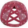 imageCC Womens CrissCross Ponytail Baseball Cap  Embroidered Cotton Front American Flag Mesh Back Adjustable VelcroFlagred