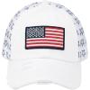 imageCC Womens CrissCross Ponytail Baseball Cap  Embroidered Cotton Front American Flag Mesh Back Adjustable VelcroFlagwhite