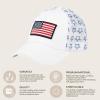 imageCC Womens CrissCross Ponytail Baseball Cap  Embroidered Cotton Front American Flag Mesh Back Adjustable VelcroFlagwhite