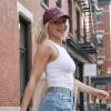 imageCC Womens CrissCross Ponytail Baseball Cap  Embroidered Cotton Front American Flag Mesh Back Adjustable VelcroUsaburgundy