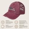 imageCC Womens CrissCross Ponytail Baseball Cap  Embroidered Cotton Front American Flag Mesh Back Adjustable VelcroUsaburgundy