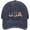 imageCC Womens CrissCross Ponytail Baseball Cap  Embroidered Cotton Front American Flag Mesh Back Adjustable VelcroUsanavy
