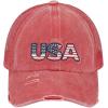 imageCC Womens CrissCross Ponytail Baseball Cap  Embroidered Cotton Front American Flag Mesh Back Adjustable VelcroUsared
