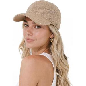 imageCC Sequin Baseball Cap Sparkly Glitter Hat for Women Adjustable Back Lightweight Fashion Glitter CapBeige