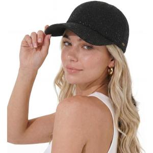 imageCC Sequin Baseball Cap Sparkly Glitter Hat for Women Adjustable Back Lightweight Fashion Glitter CapBlack