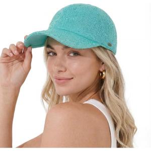 imageCC Sequin Baseball Cap Sparkly Glitter Hat for Women Adjustable Back Lightweight Fashion Glitter CapMint