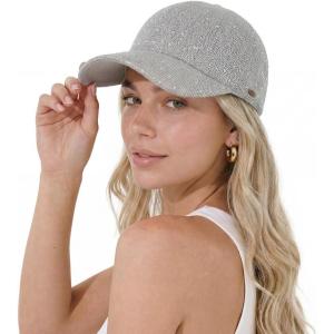 imageCC Sequin Baseball Cap Sparkly Glitter Hat for Women Adjustable Back Lightweight Fashion Glitter CapSilver